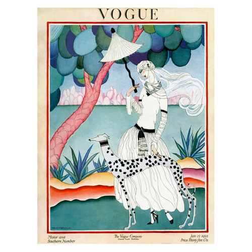 Vintage Vogue Cover Jan 1922 Canvas Wall Art
