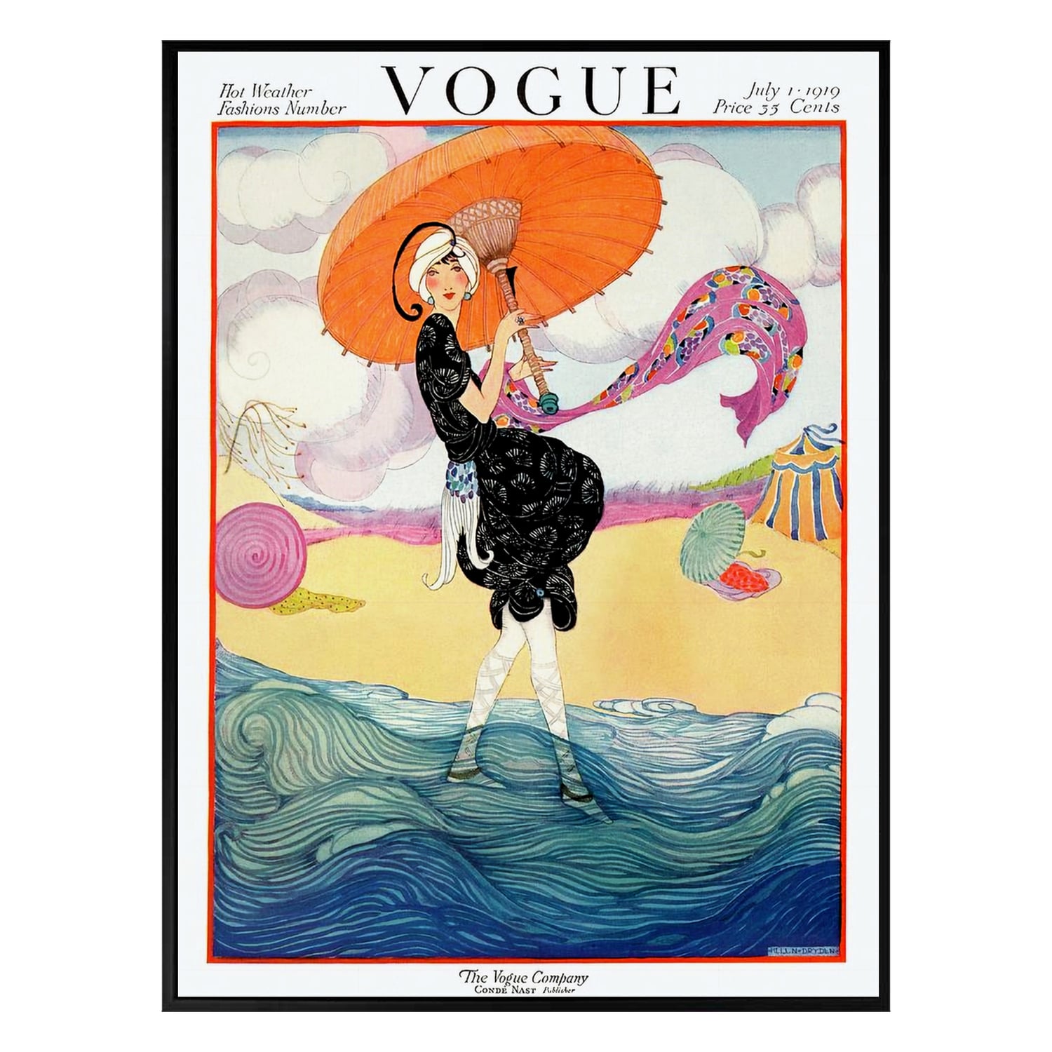 Vintage Vogue Summer 1919 Canvas Wall Art