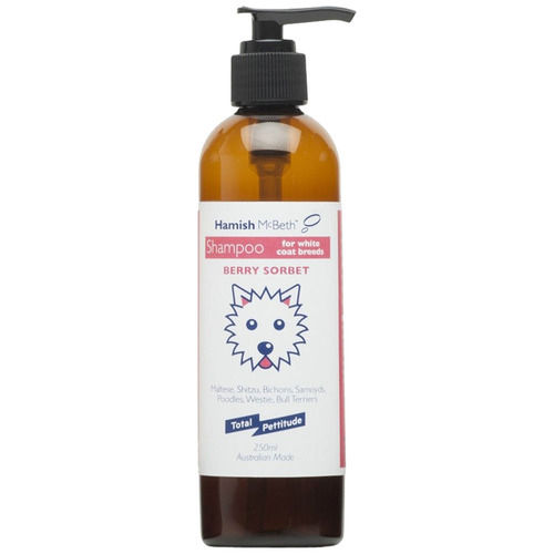 250ml Berry Fruit Sorbet Dog Shampoo for Westies & White Coat Breeds