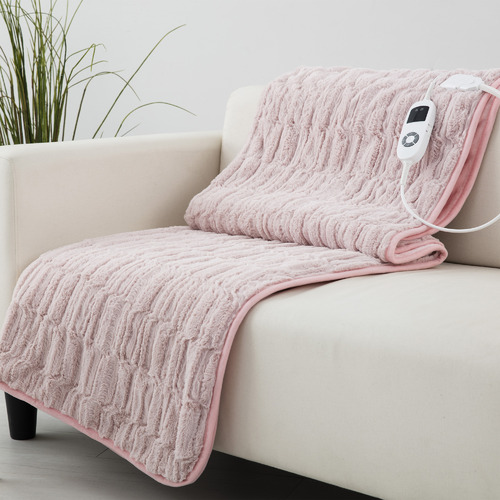 Deluxe Faux Fur Heated Throw Temple & ster