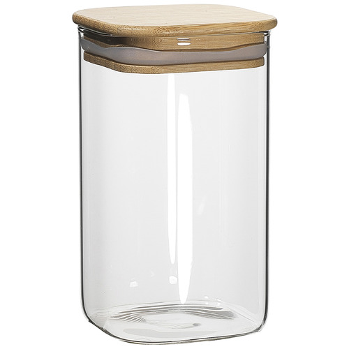 Ecology Pantry 1.1L Square Glass Canister with Bamboo Lid