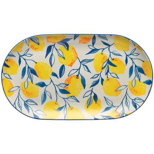 Ecology Ecology Punch Lemon 32cm Oval Stoneware Platter | Temple & Webster