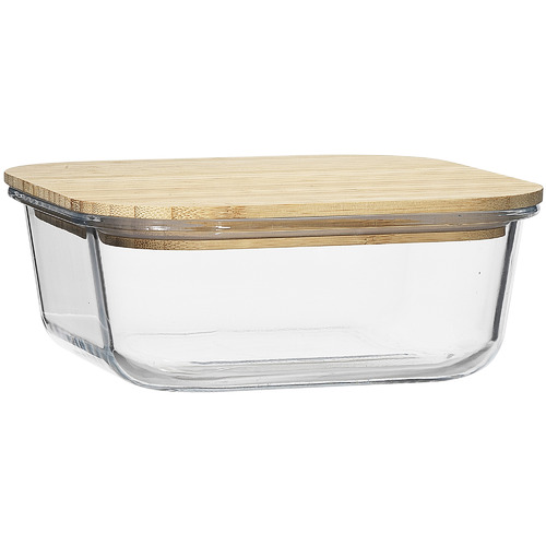 IKEA 365+ Food container with lid, rectangular glass/bamboo, 61 oz - IKEA