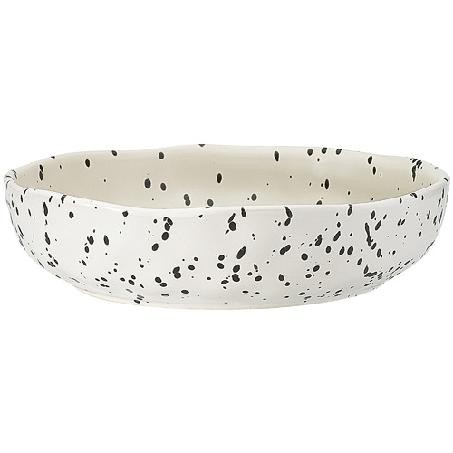 Black & White Ecology Speckle Polka 22cm Stoneware Dinner Bowl