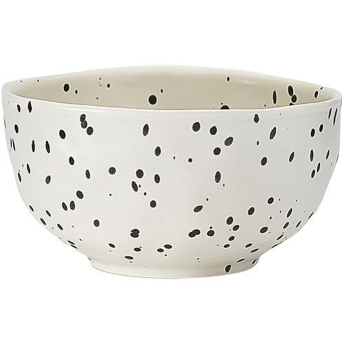 Black & White Ecology Speckle Polka 14cm Stoneware Noodle Bowl