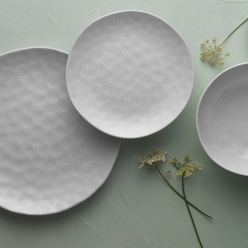 18 Piece Milk Ecology Speckle Stoneware Dinner Set