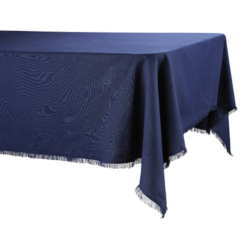 Navy Fray Cotton Tablecloth Temple & ster