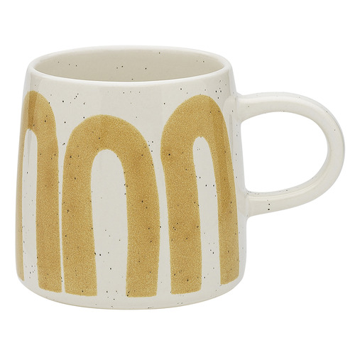 White & Yellow Nomad 340ml Stoneware Mugs