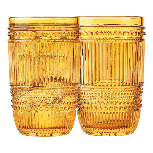 Amber Groove 330ml Highball Glasses Temple & ster