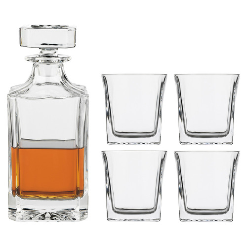 5 Piece Louis 740ml Soda Lime Glass & Decanter Set