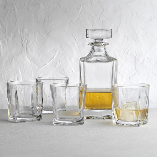 5 Piece Louis 740ml Soda Lime Glass & Decanter Set