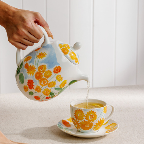 Goldfields 950ml New Bone China Teapot with Infuser Temple & ster