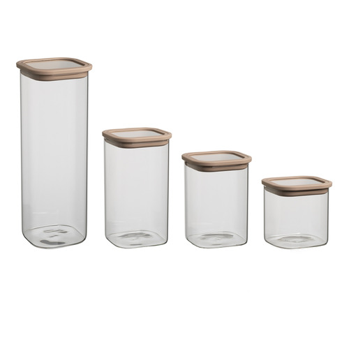 4 Piece Store Glass Canister Set