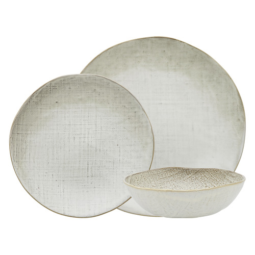 Ecology 12 Piece Linen Stoneware Dinner Set Temple Webster