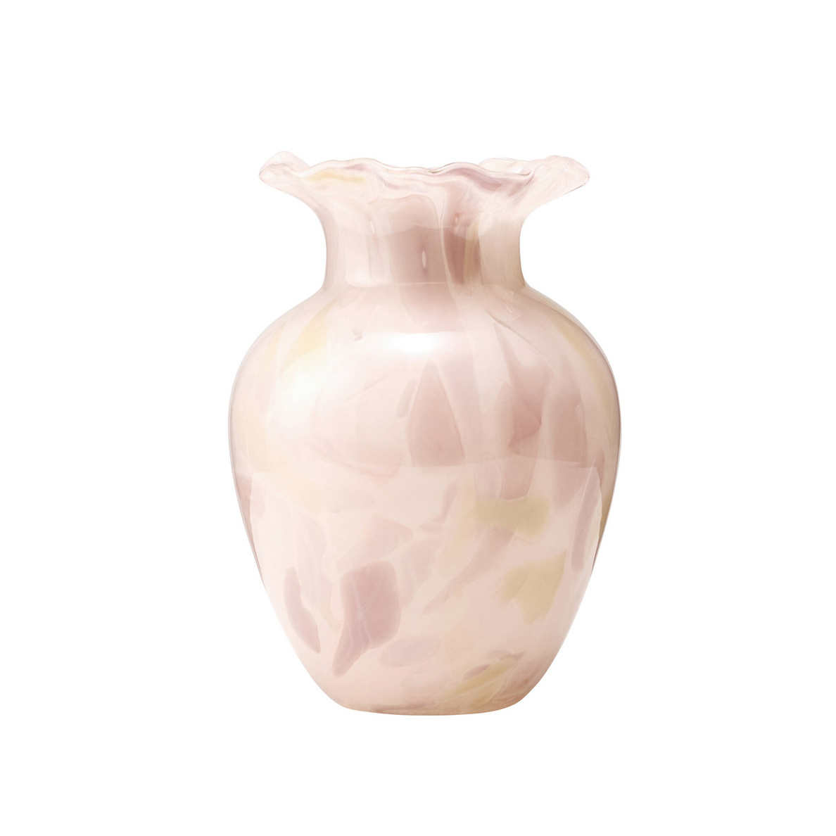 2 Piece Frill Soda Lime Glass Vase Set