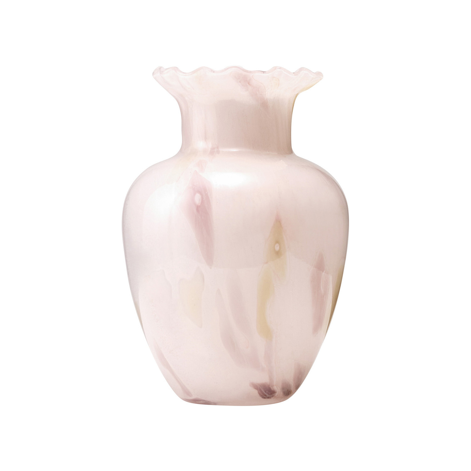 2 Piece Frill Soda Lime Glass Vase Set