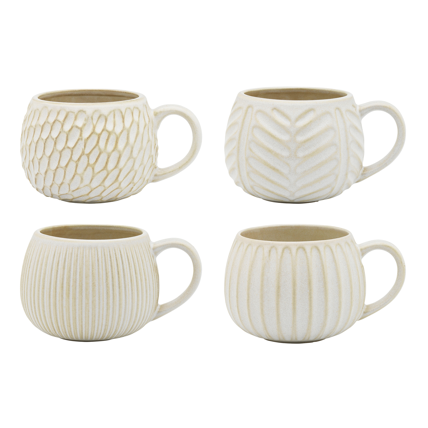 8 Piece Fossil 330ml Stoneware Mug Set