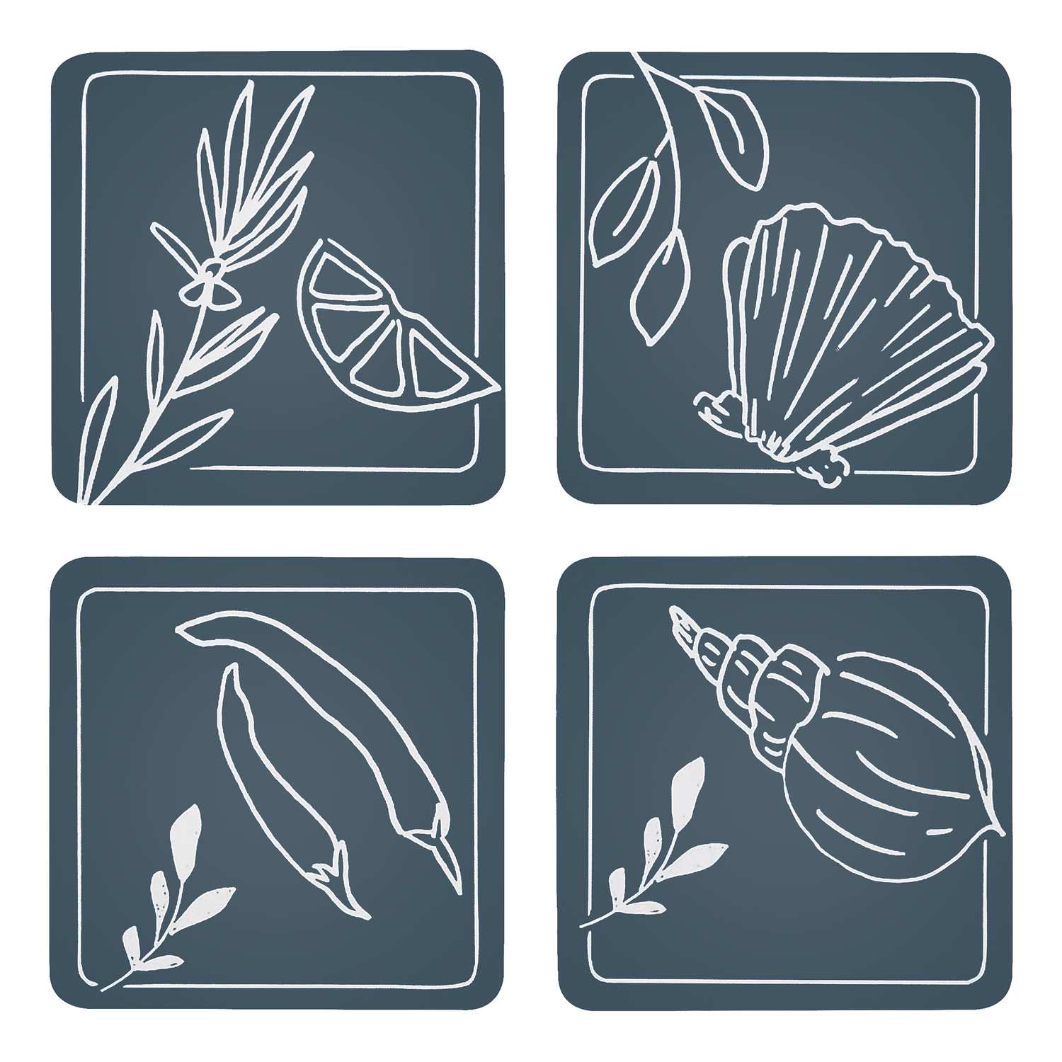8 Piece Feast Coaster Set
