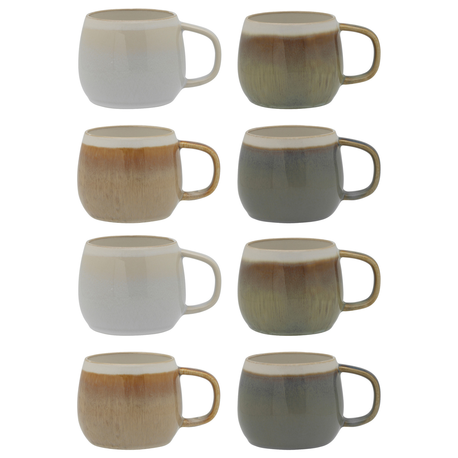 4 Piece Bulb Stripe 360ml Stoneware Mug Set