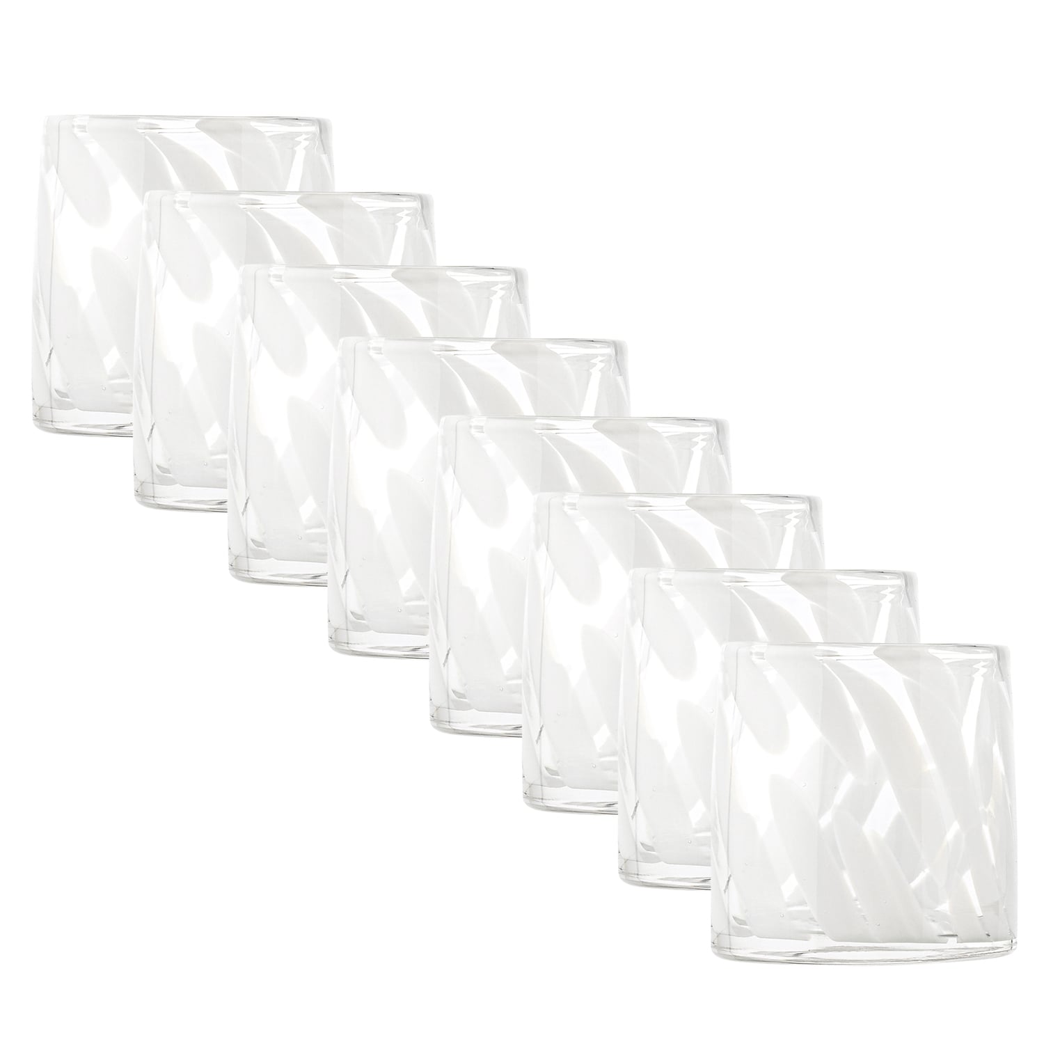 White Camille 260ml Glass Tumblers
