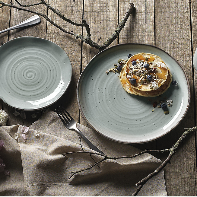 12 Piece Green Ottawa Lichen Stoneware Dinner Set