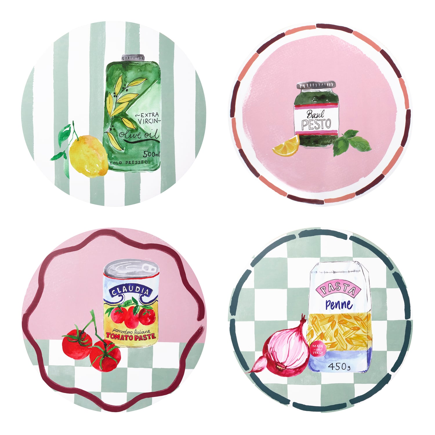 12 Piece Valentina Round Placemat Set