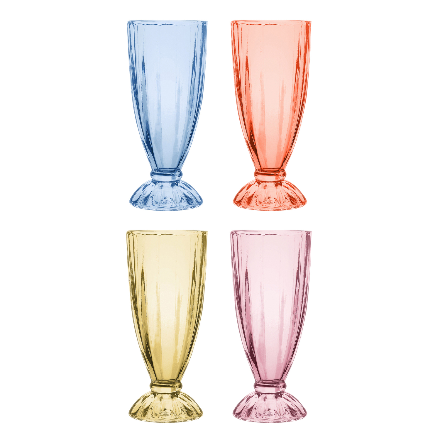8 Piece Dessert 340ml Milkshake Glass Set