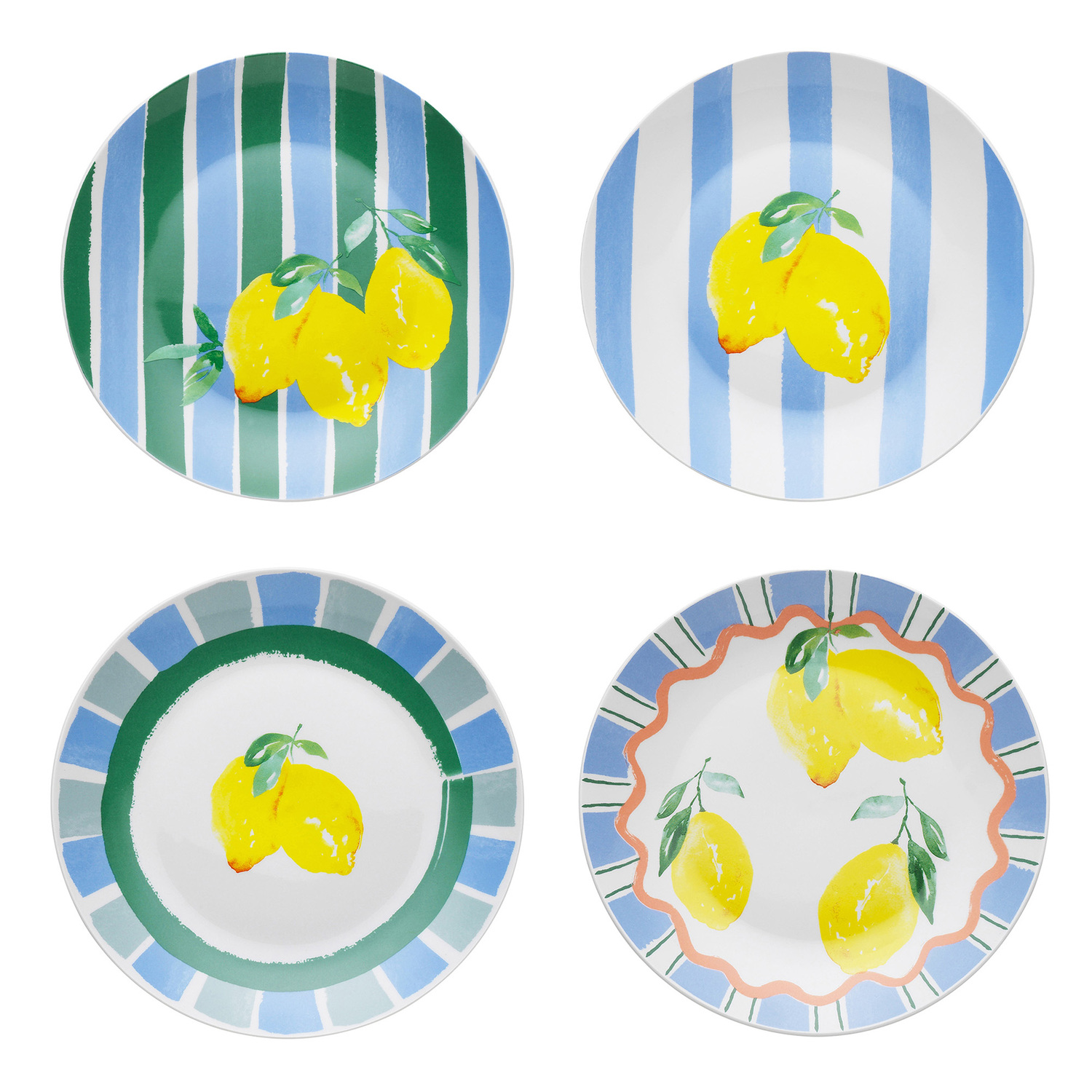 8 Piece Limone 20cm Porcelain Side Plate Set