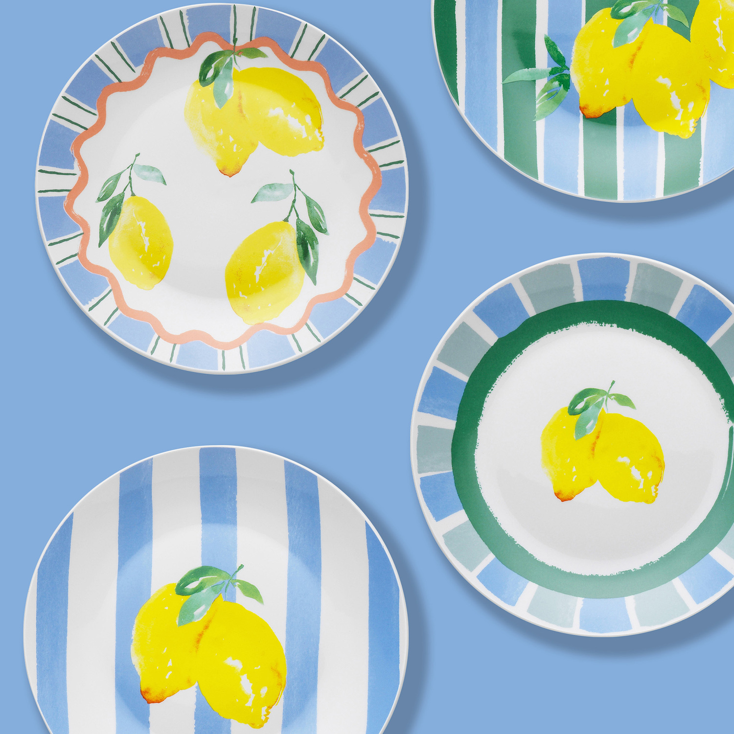 8 Piece Limone 20cm Porcelain Side Plate Set
