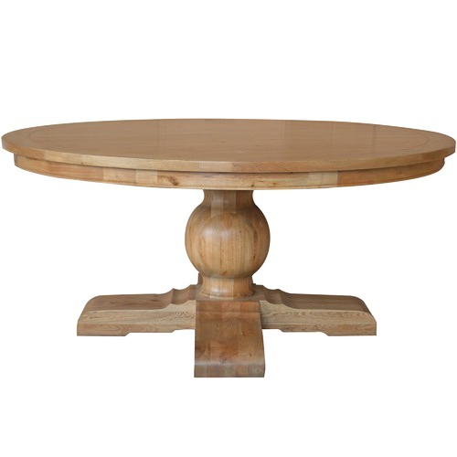 Leyna Round Dining Table Natural Oak, Antique Round Pedestal Table Au