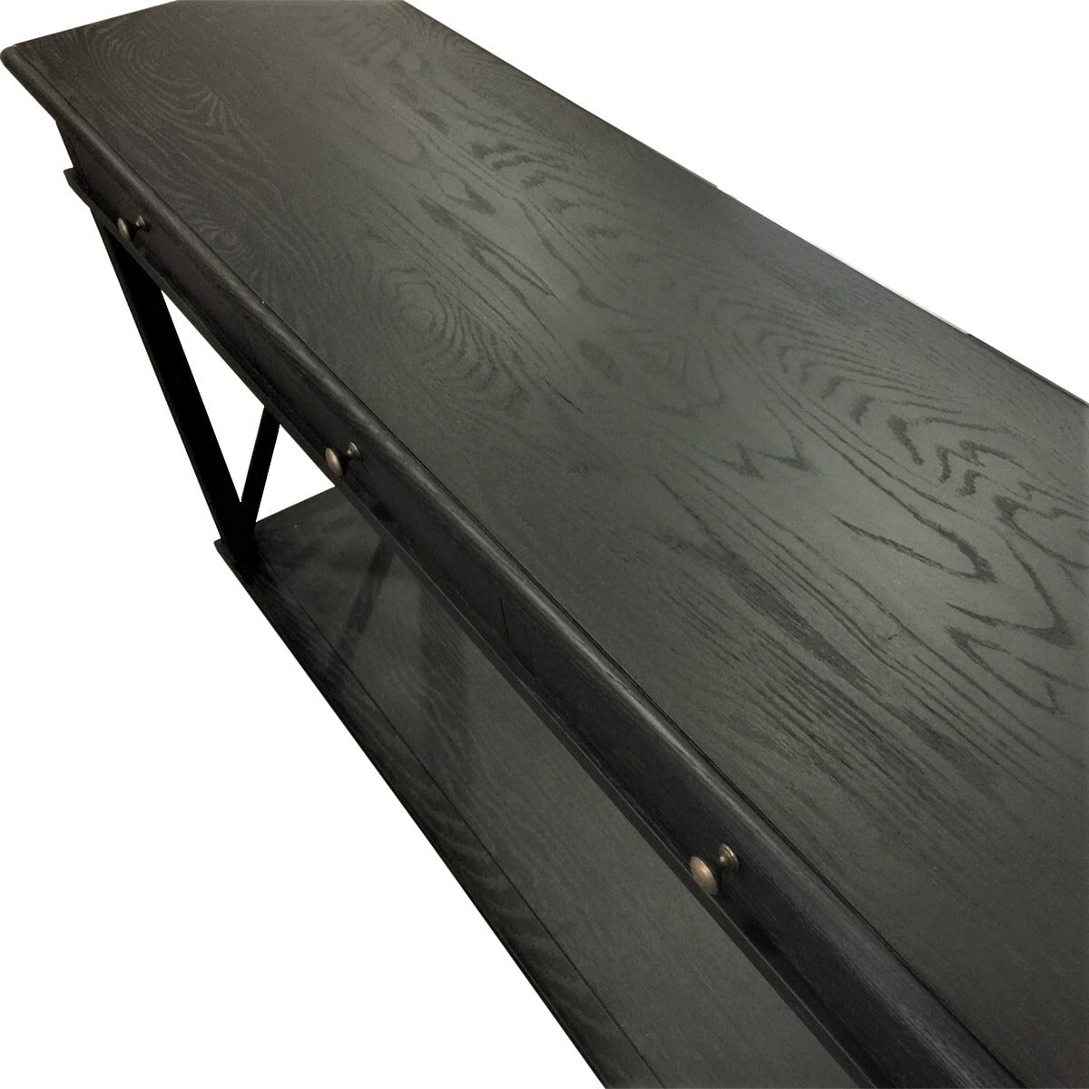 X-Brace-3-Drawer-Oak-Wood-Console-Table