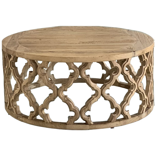 G Furniture Sirah Wooden Coffee Table, Round Timber Coffee Table