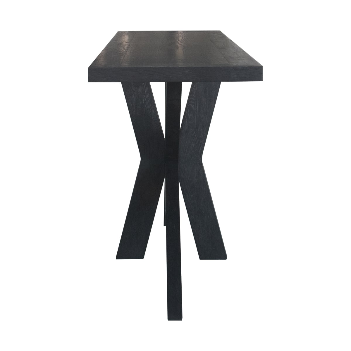 Black French Oak Wood Console Table