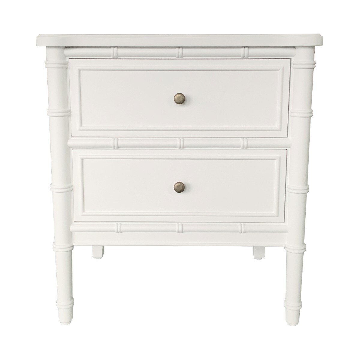 White Cameron Birch Wood Bedside Table