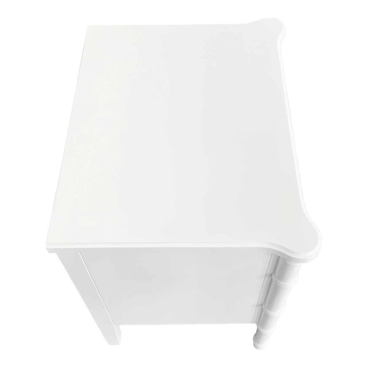 White Cameron Birch Wood Bedside Table