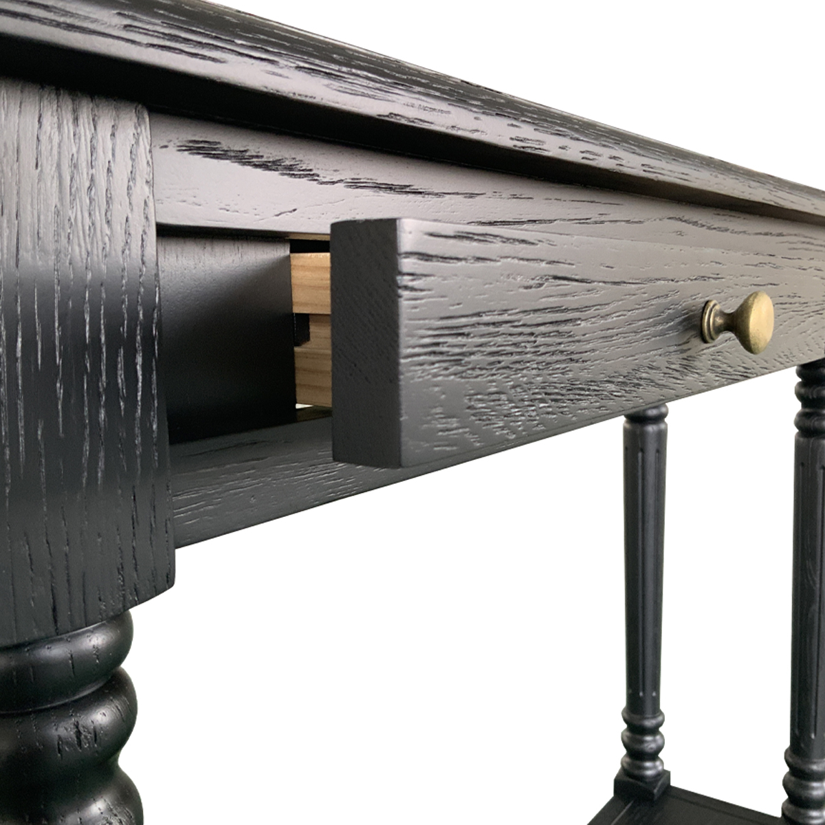 Black Sampson Oak Wood Console Table