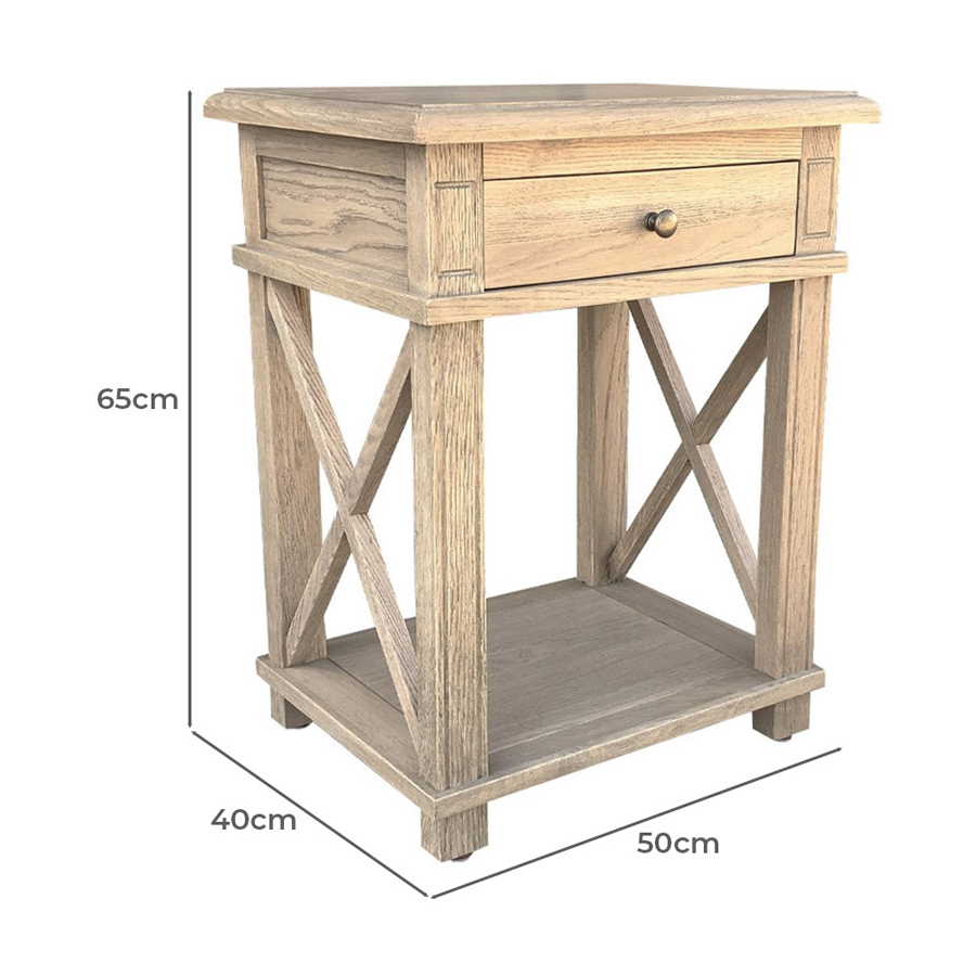 Samuel Oak Wood Side Table