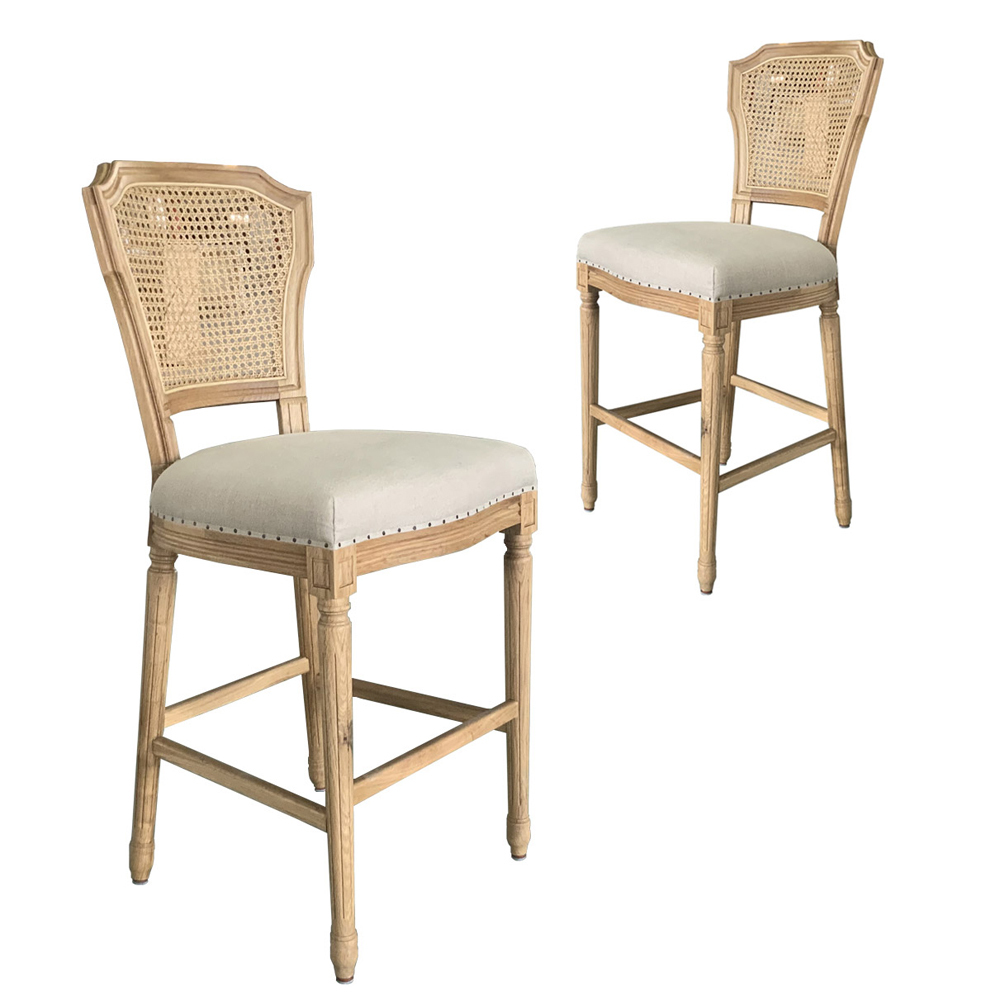 Rosalie Oak Wood Barstools