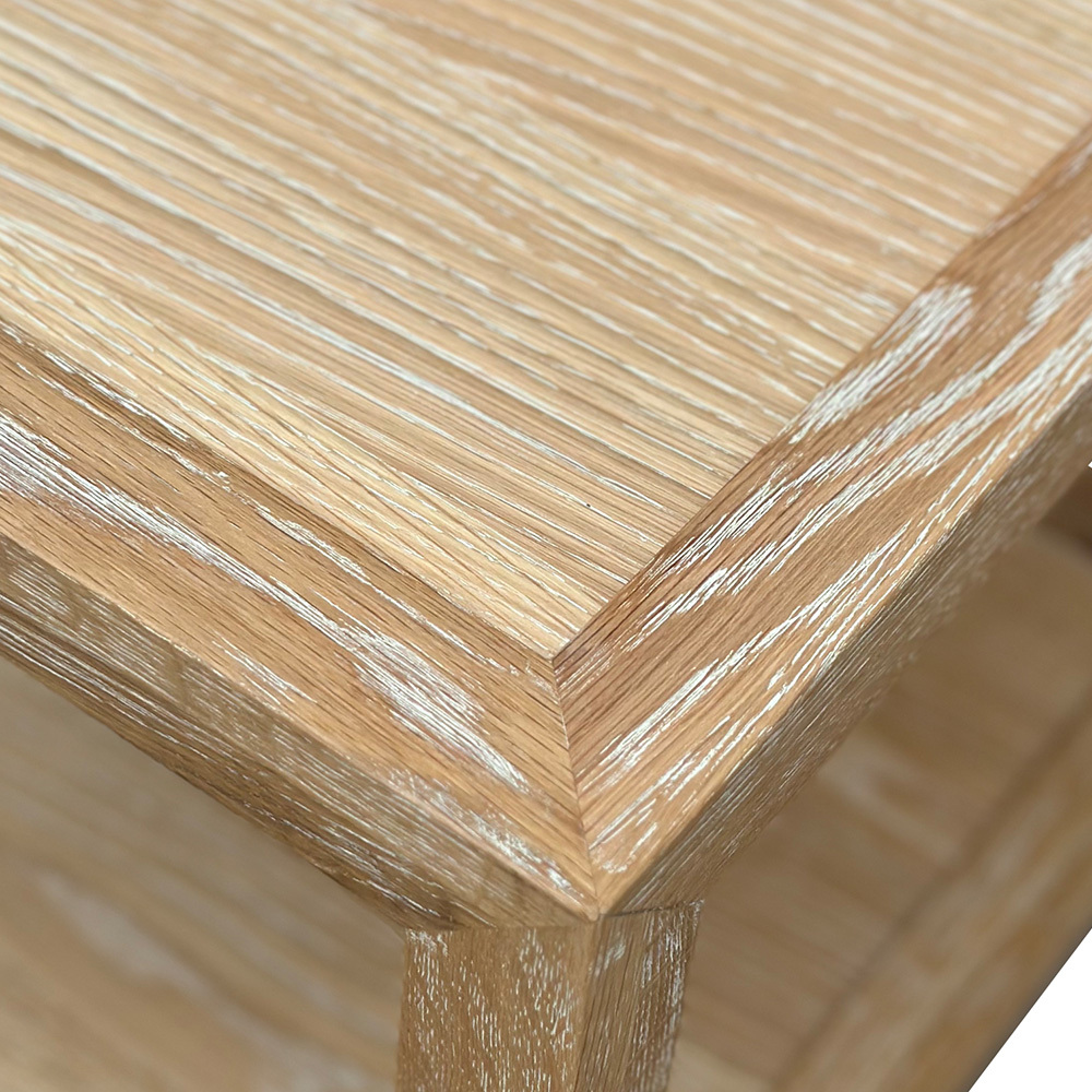 French Oak Wood Side Table