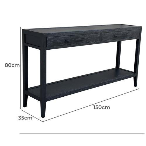 French Oak Wood Console Table