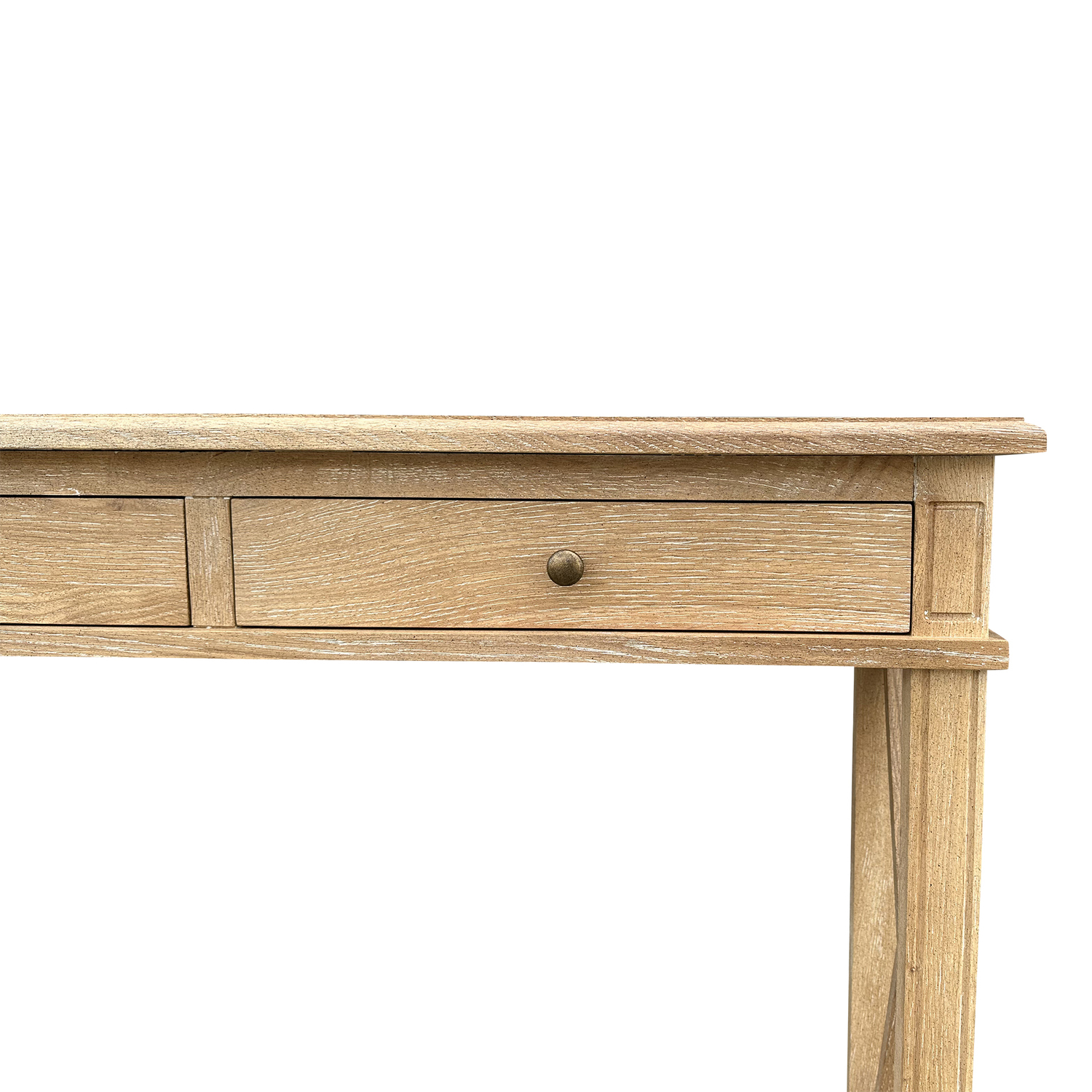 X-Brace-2-Drawer-Oak-Console-Table