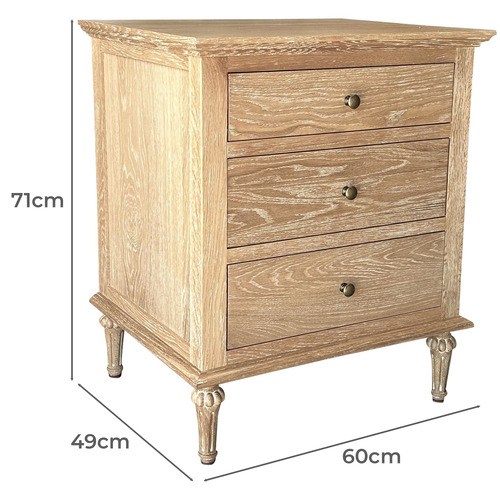 Hendry Oak Wood Bedside Table