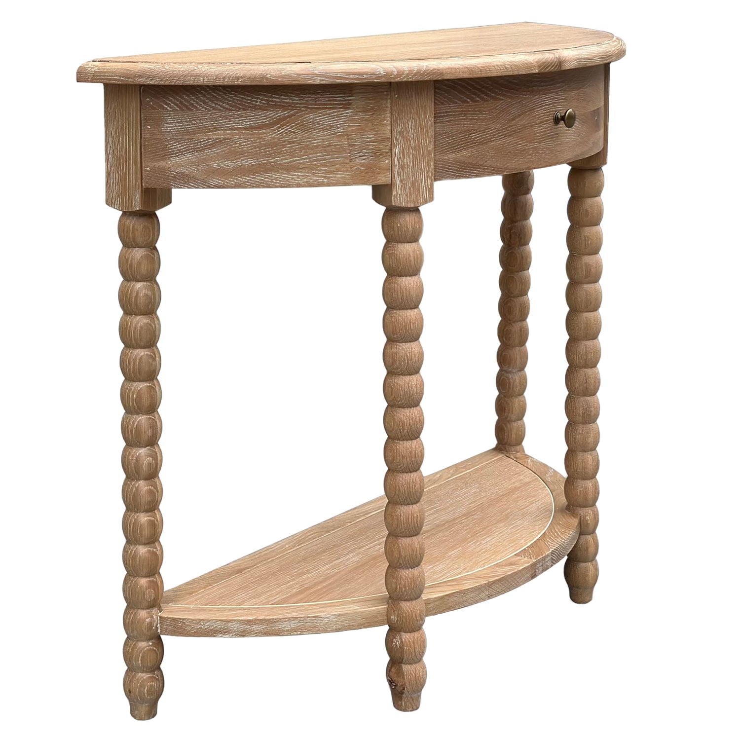 Hamilton Furniture Bobbin Curved Oak Wood Console Table | Temple & Webster