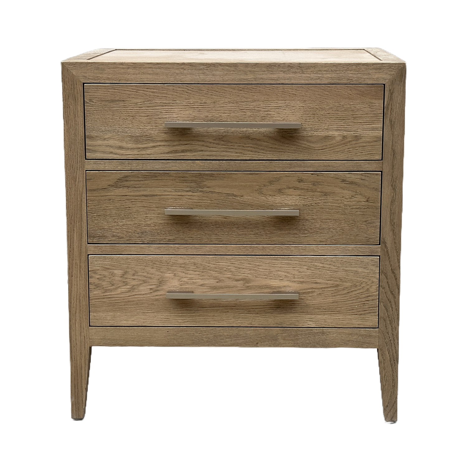 Blanchard Oak Wood 3 Drawer Bedside Table
