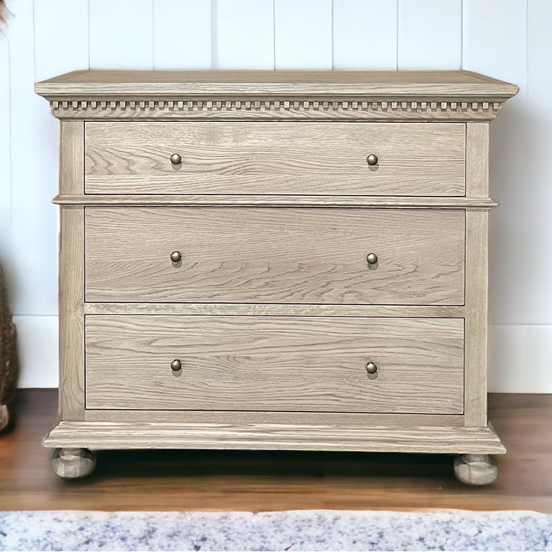 Natural Francine 3 Drawer Wooden Chest