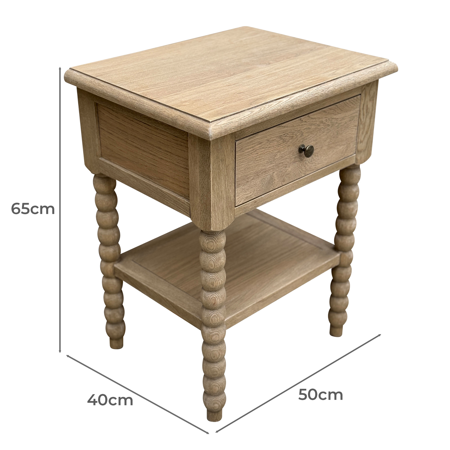 Dwayne Oak Wood Bedside Table