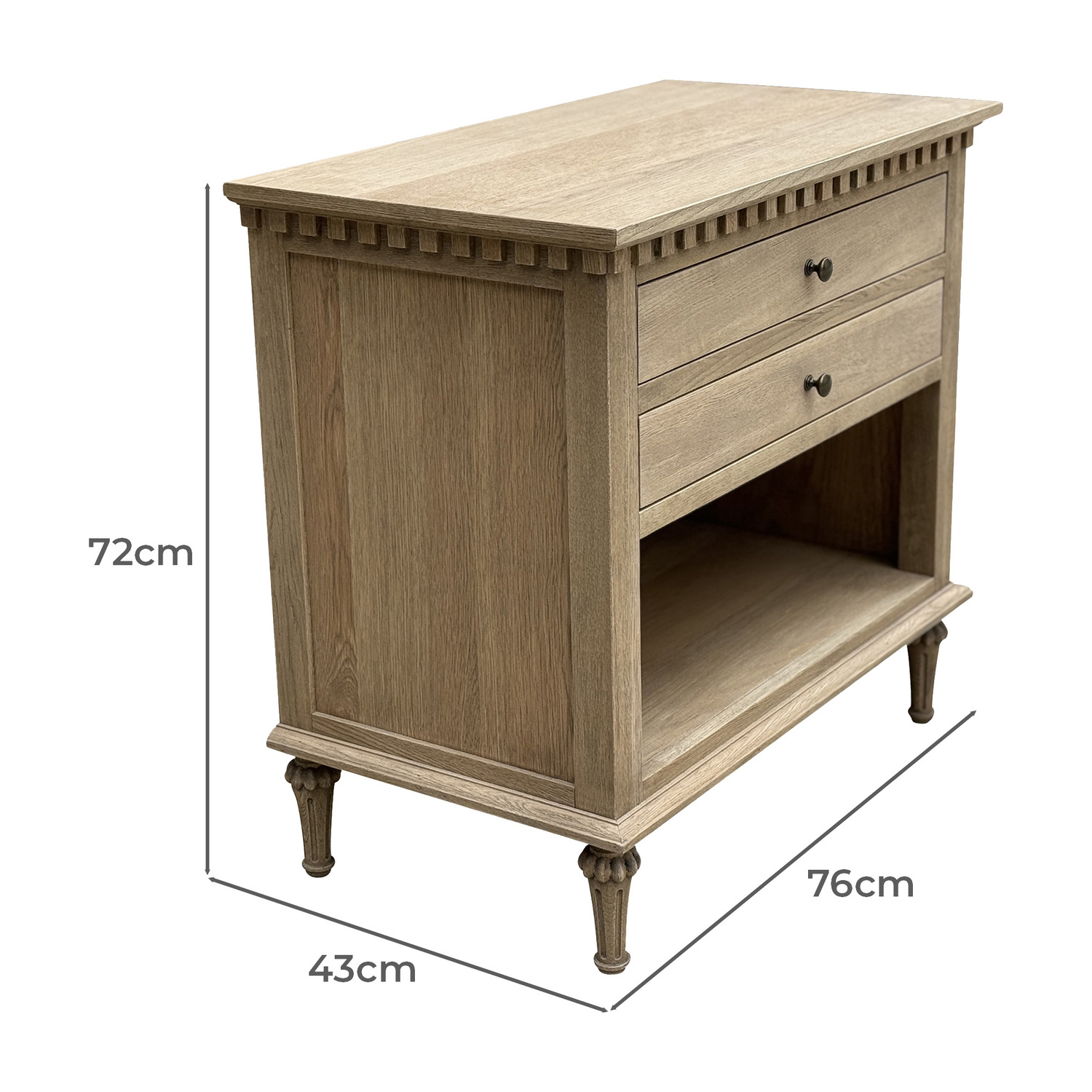 Louise Oak Wood Side Table
