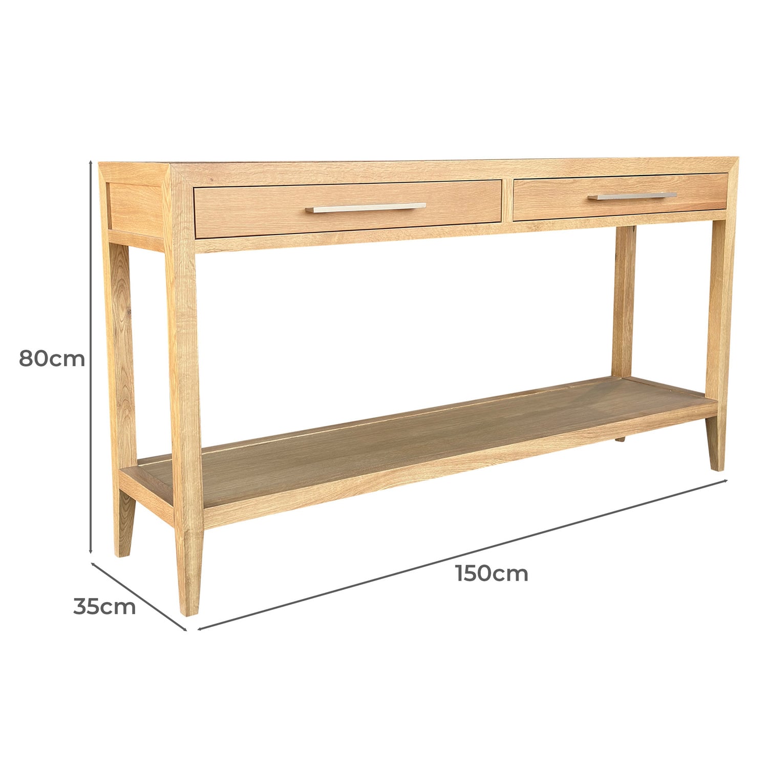 French Oak Wood Console Table