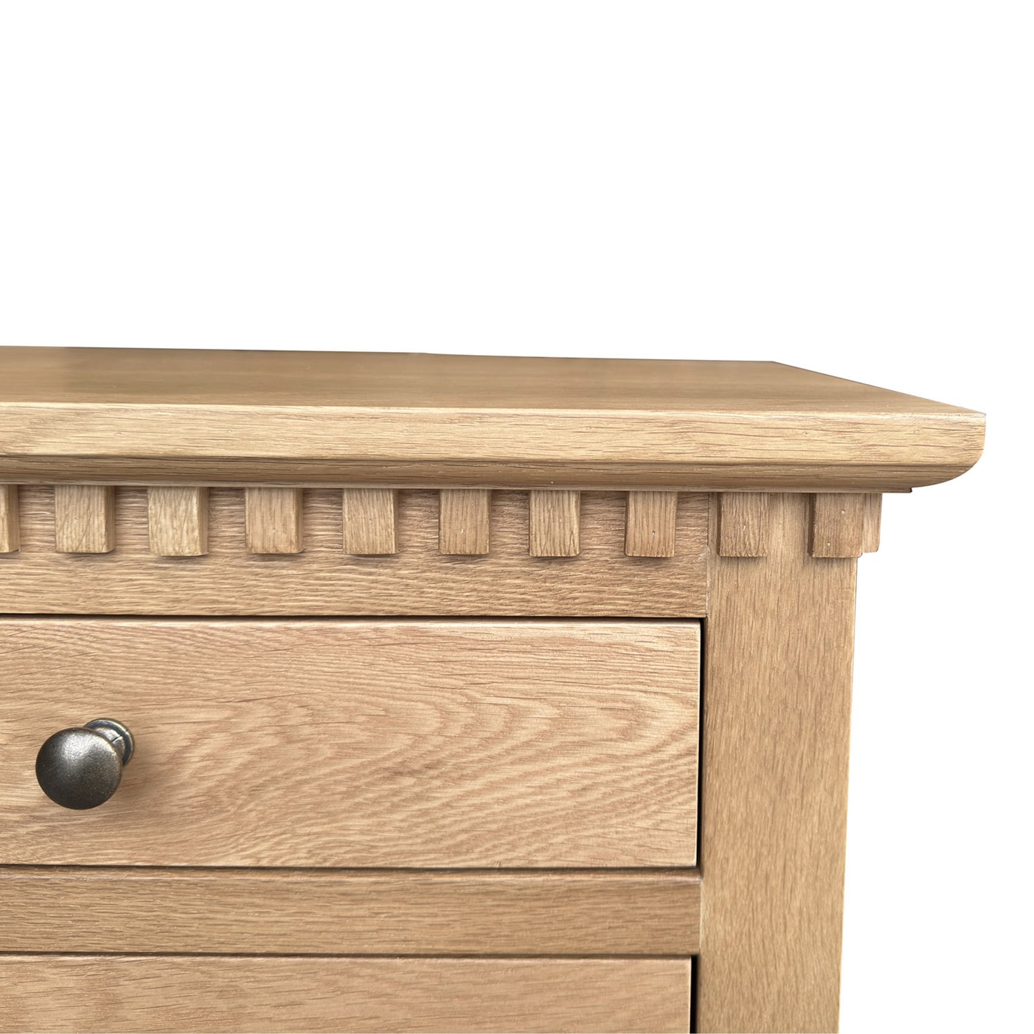 Enid Oak Wood 2 Drawer Bedside Table