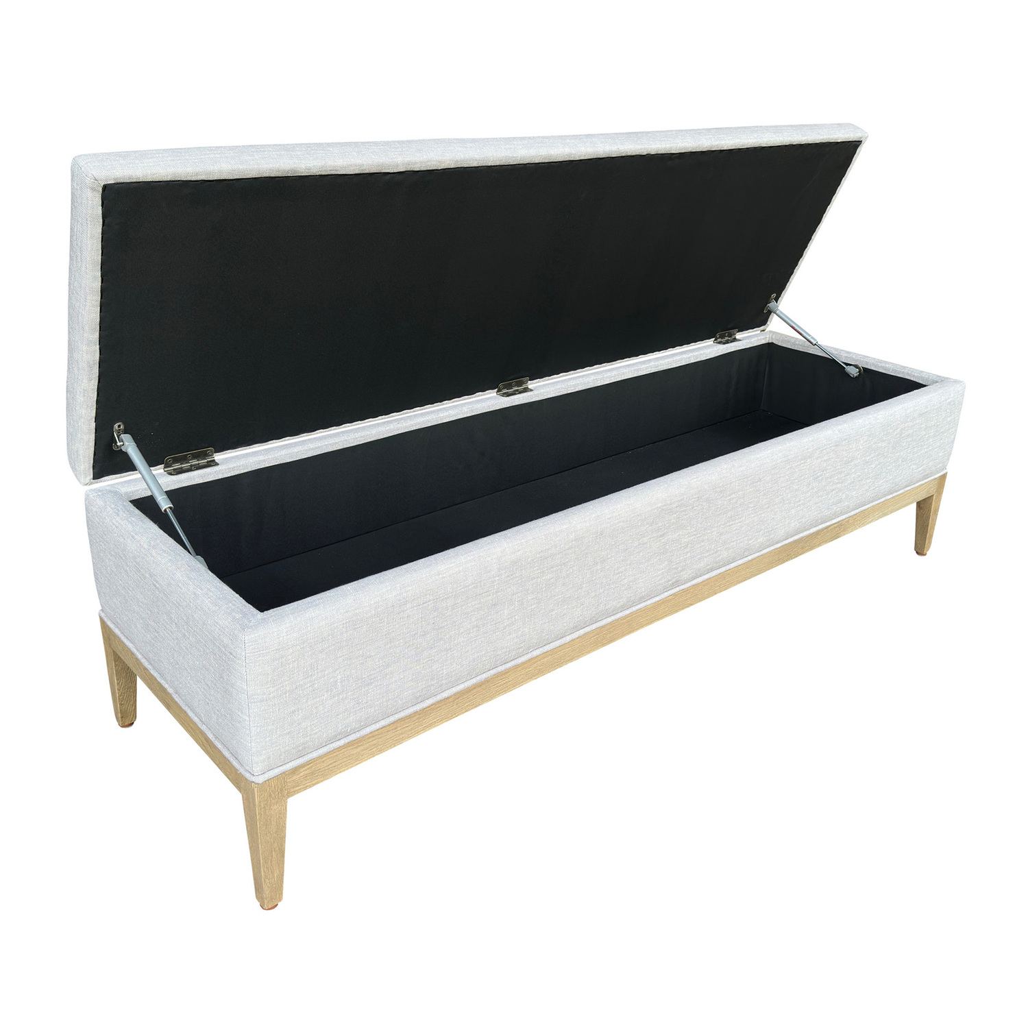 Sinclair American Oak Wood Storage Ottoman Bench
